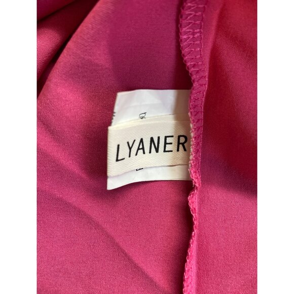 Lyaner Smocked Tank Halter Top Pink Adjustable Tie Straps Boho Y2K - Picture 3 of 7